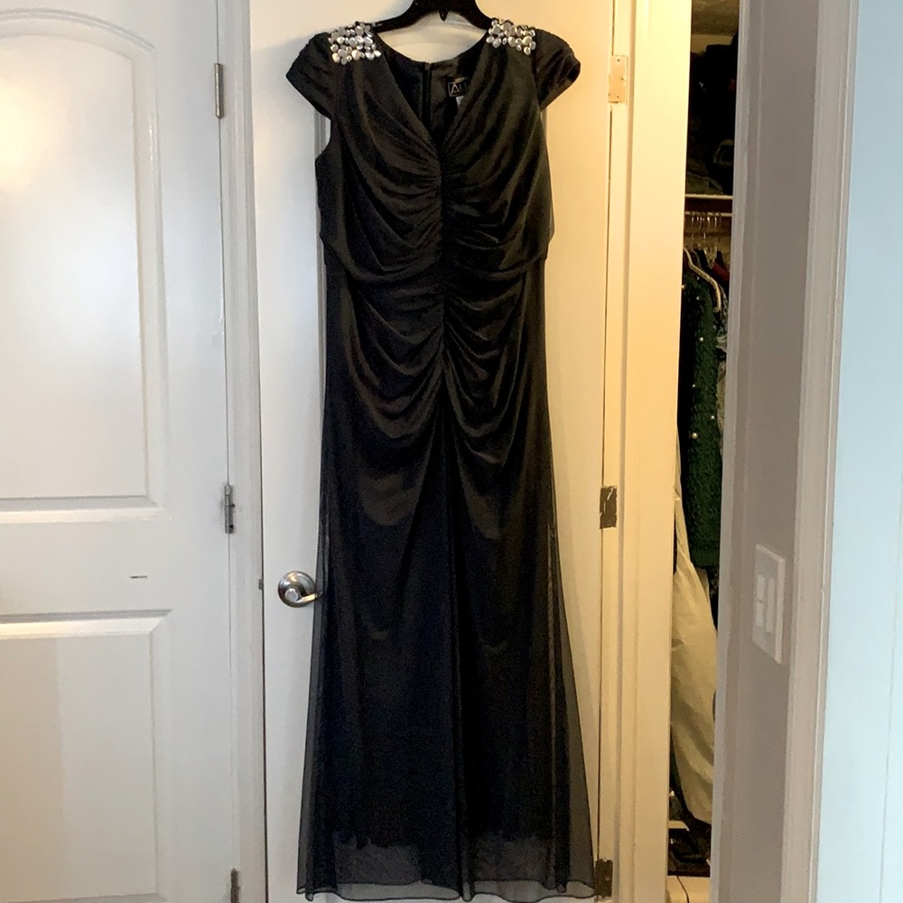 Alex Evenings pewter evening gown